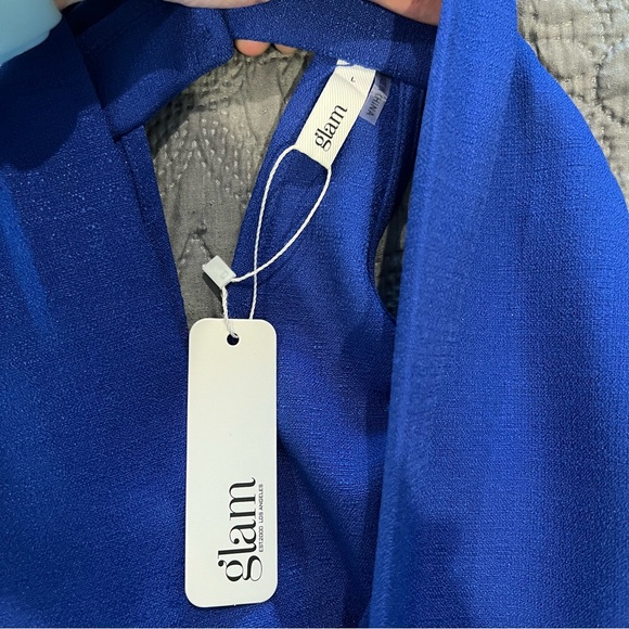 NWT Glam Royal Blue Romper—Size Large - Picture 7 of 8